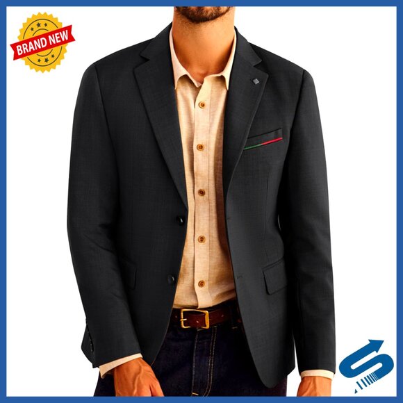 Lightweight Sport Coat Blazer Two Button Notched Lapel Removable Brooch
